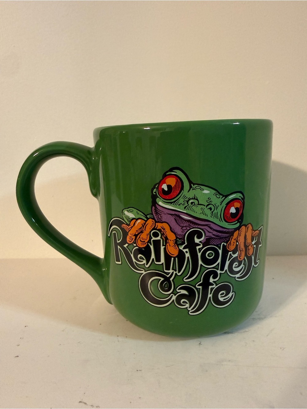 Rainforest Cafe Frog Mug large 16 ounce Vintage 4.25 inches tall